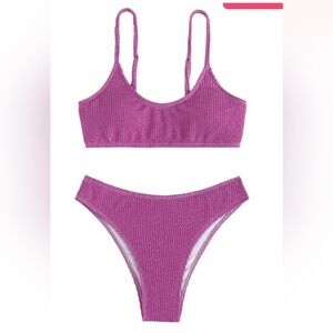 SOLY HUX Women's ribbed 2pc Bikini purple/fuchsia is a new, unworn item. MED